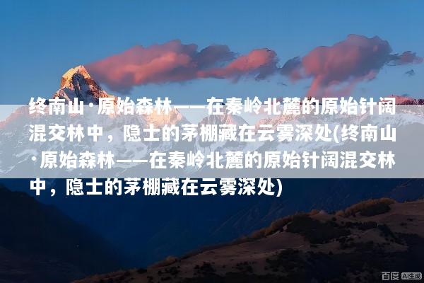 终南山·原始森林——在秦岭北麓的原始针阔混交林中，隐士的茅棚藏在云雾深处(终南山·原始森林——在秦岭北麓的原始针阔混交林中，隐士的茅棚藏在云雾深处)